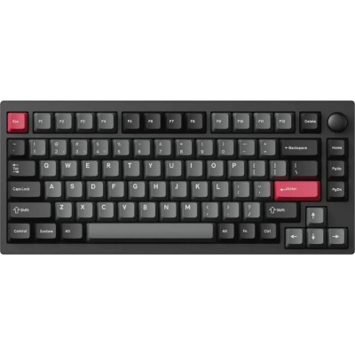 Клавіатура механічна Lemokey  P1 Pro 84Key, Keychron Super Brown, WL/BT/USB-A, QMK/VIA, Hot-Swap, EN/UKR, RGB,  Knob, Carbon Black