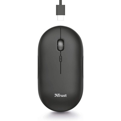 Миша Trust Puck Rechargeable,  Ultra-Thin,  BT/WL,  Silent,  чорний