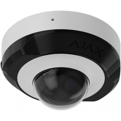 IP-Камера дротова Ajax DomeCam Mini, 8мп, 2.8мм, Poe, True WDR, IP 65, ІЧ 30м, аудіо, кут огляду 100° до 110°, міні купольна, біла