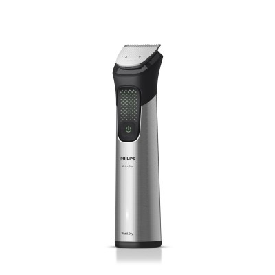 Тример Philips Series 9000, для бороди, голови та тіла, насадок-15, OneBlade в компл., сталь, сірий Тример Philips Series 9000, для бороди, голови та тіла, насадок-15, OneBlade в компл., сталь, сірий