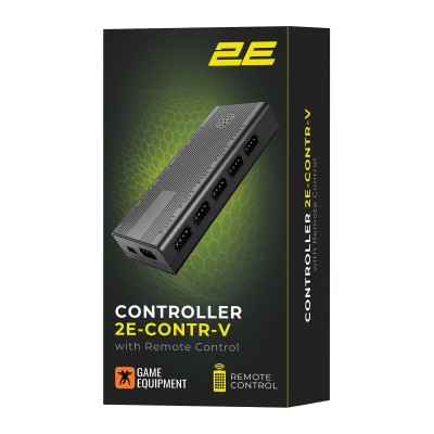 Контролер 2E GAMING CONTR-V ARGB 10 fans 4pin, SATA +5V 3pin, пульт Контролер 2E GAMING CONTR-V ARGB 10 fans 4pin, SATA +5V 3pin, пульт