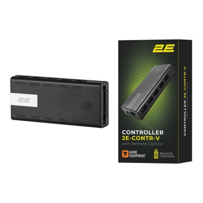 Контролер 2E GAMING CONTR-V ARGB 10 fans 4pin, SATA +5V 3pin, пульт Контролер 2E GAMING CONTR-V ARGB 10 fans 4pin, SATA +5V 3pin, пульт