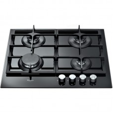 Варильна поверхня Whirlpool газова на склі, 60см, чавун, турбо-конфорка, чорний