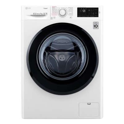 Пральна машина з фронт. завант. LG F2J5HS6W, 7кг, 1200, A+++-10%, Пара, глибина 45см, Дисплей, Білий