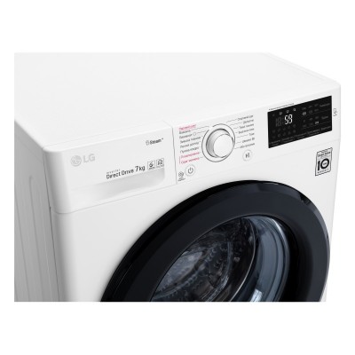 Пральна машина з фронт. завант. LG F2J5HS6W, 7кг, 1200, A+++-10%, Пара, глибина 45см, Дисплей, Білий