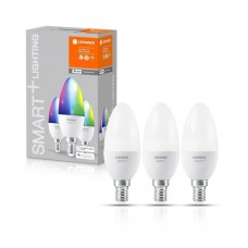 Набір ламп світлодіодних 3шт LEDVANCE SMART+ Candle B 40 E14 MULTICOLOR 4,9W (470Lm) 2700-6500K + RGB WiFi дім-их Набір ламп світлодіодних 3шт LEDVANCE SMART+ Candle B 40 E14 MULTICOLOR 4,9W (470Lm) 2700-6500K + RGB WiFi дім-их