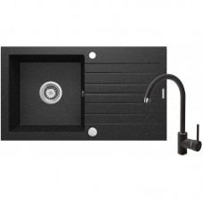 Набір для кухні Deante Zorba, гранітна мийка ZQZ_2113 + зміш. BEN_262M, графіт-хром Набір для кухні Deante Zorba, гранітна мийка ZQZ_2113 + зміш. BEN_262M, графіт-хром