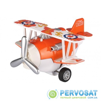Same Toy Самолет металлический инерционный  Aircraft со светом и музыкой (оранжевый)