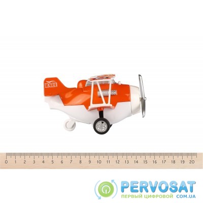 Same Toy Самолет металлический инерционный  Aircraft со светом и музыкой (оранжевый)