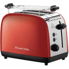 Тостер Russell Hobbs Colours Plus 1600Вт, підігрів, розморожування, метал., червоний Тостер Russell Hobbs Colours Plus 1600Вт, підігрів, розморожування, метал., червоний