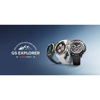 Смарт-годинник Mibro GS Explorer 48мм, 1.32", 466x466, AMOLED, BT 5.3, Dual-band GPS, 10 ATM, пісочно-білий