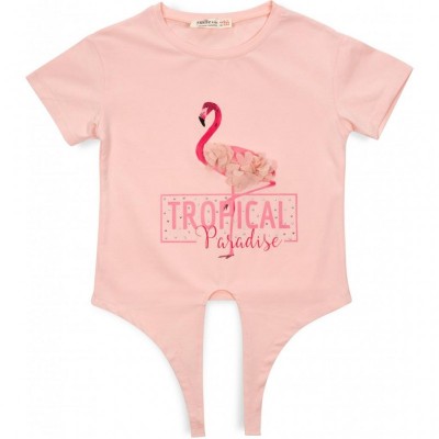 Футболка дитяча Smile одяг з фламінго (3130-134G-peach)
