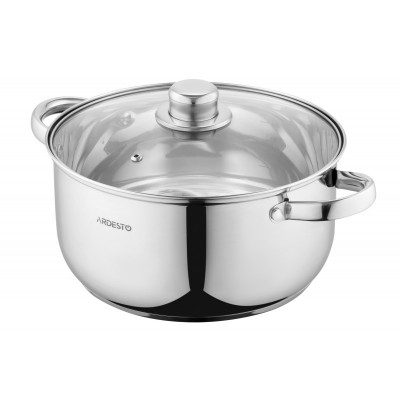 Каструля Ardesto Gemini Gourmet, скляна кришка, 5.2 л, нержавіюча сталь