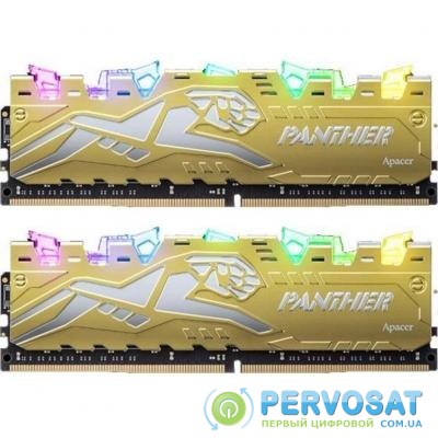 Модуль памяти для компьютера DDR4 16GB (2x8GB) 3000 MHz Panther Rage RGB Silver-Golden Apacer (EK.16G2Z.GJMK2)