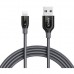 Дата кабель USB 2.0 AM to Lightning 1.8m V3 Powerline+ Space Gray Anker (A8122HA1)