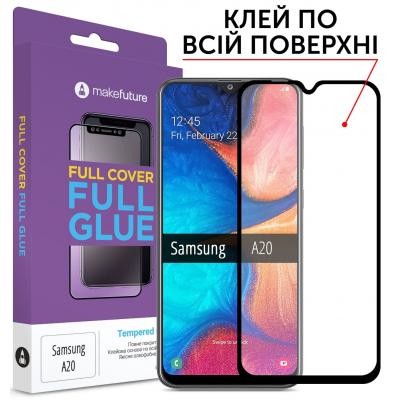 Стекло защитное MakeFuture Samsung A20Full Cover Full Glue (MGF-SA200)