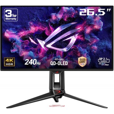 Монітор Asus 26.5" ROG Swift PG27UCDM 2xHDMI, DP, USB-C, 3xUSB, QD-OLED, 3840x2160, 240Hz, 0.03ms, DCI-P3 99%, FreeSync, Pivot, HDR400