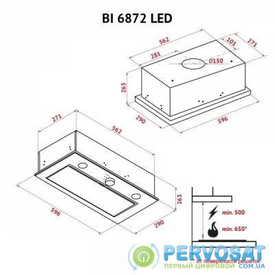 Вытяжка кухонная PERFELLI BI 6872 WH LED