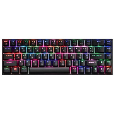 Клавіатура ігрова 2E GAMING KG370 RGB 68key Gateron Blue Switch USB Black Ukr