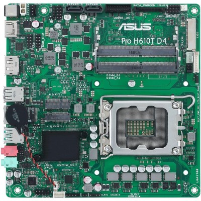 Материнcька плата ASUS PRO H610T D4-CSM s1700 H610 2xDDR4 M.2 HDMI-DP-LVDS Thin mITX