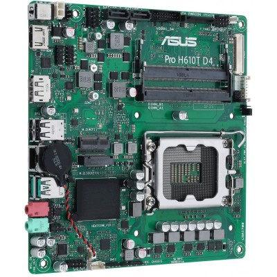 Материнcька плата ASUS PRO H610T D4-CSM s1700 H610 2xDDR4 M.2 HDMI-DP-LVDS Thin mITX