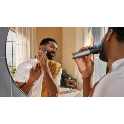 Тример Philips Series 7000, для бороди і вусів, акум., сталь, чорно-сріблястий