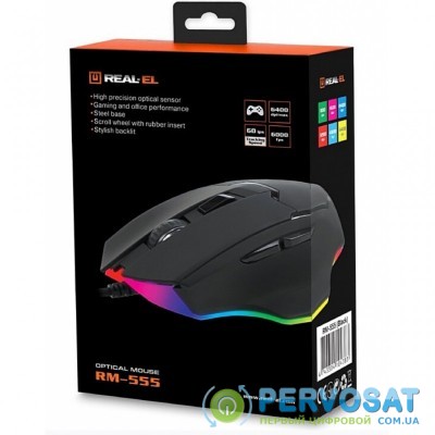 Мышка REAL-EL RM-555 USB Black