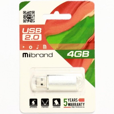 USB флеш накопитель Mibrand 4GB Cougar Silver USB 2.0 (MI2.0/CU4P1S)