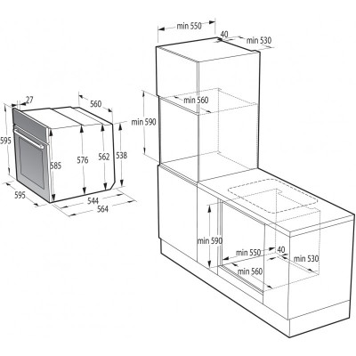 Комплект Gorenje (духовка електрична BO6735E05B + поверхня газова G641EB), 743547, чорн