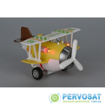 Same Toy Самолет металлический инерционный Aircraft со светом и звуком (желтый)