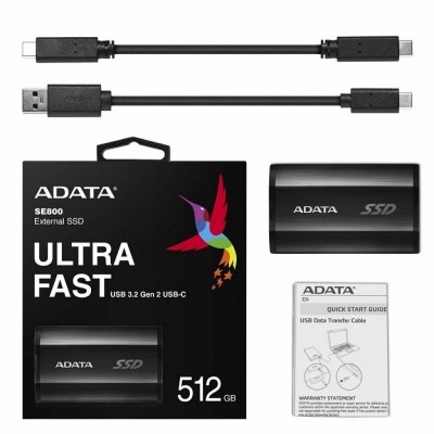 Накопитель SSD USB 3.2 512GB ADATA (ASE800-512GU32G2-CBK)