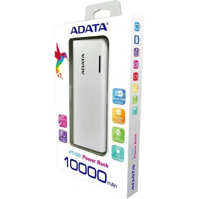 Батарея универсальная ADATA PT100 10000mAh White-Blue (APT100-10000M-5V-CWHBL)