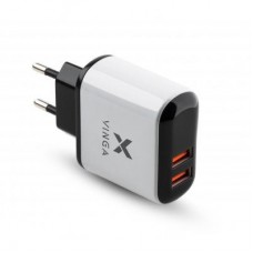 Зарядний пристрій Vinga 2 Port QC3.0 Display Wall Charger (VWCQAADW) Зарядний пристрій Vinga 2 Port QC3.0 Display Wall Charger (VWCQAADW)