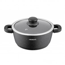 Каструля зі скляною кришкою Ardesto Gemini Anzio, 2.5л, алюміній, чорний Каструля зі скляною кришкою Ardesto Gemini Anzio, 2.5л, алюміній, чорний