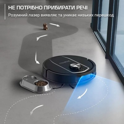 Робот-пилосос Rowenta миючий X-Plorer Serie 575 Max Standard, 10000ПаВт, h=10.5см, 0.22л, конт пил -0.3л, автон. робота до 120хв, чорний
