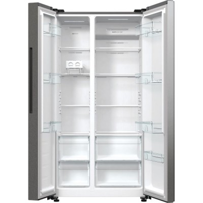 Холодильник SBS Gorenje, 179х67х92см, 2 двері, 356( 191)л, А++, NF+, Інв. , Зона св-ті, Зовн. Диспл, матовий сірий