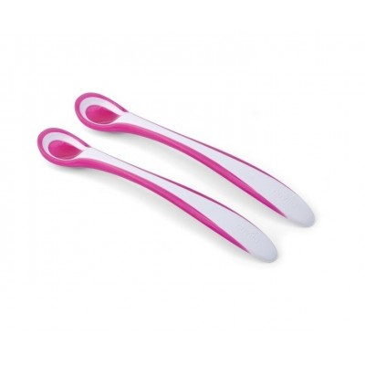 Набір ложечок з термоіндикатором Nuvita Easy Eating 6м+ 2 шт. рожевий NV8485Pink