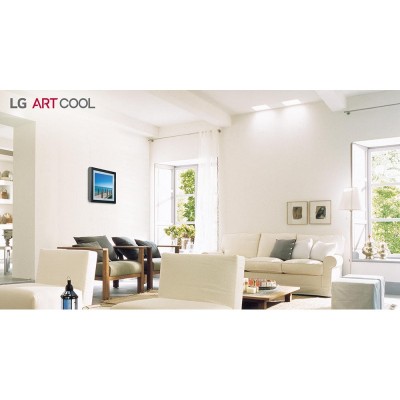 Кондиціонер LG Artcool Galary A12FT, 35 м2, інвертор, A++/A+, до -15°С, R32, Wi-Fi, чорний