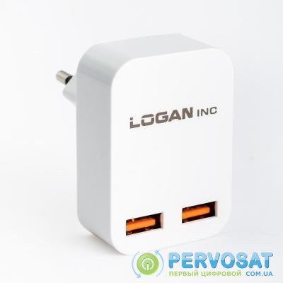 Зарядное устройство LOGAN Dual USB Wall Charger 5V 2A (CH-2 White)