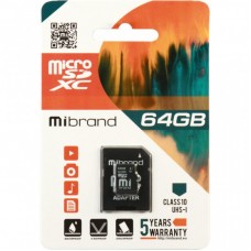 Карта пам'яті Mibrand 64GB microSDXC class 10 UHS-I (MICDXU1/64GB-A) Карта пам'яті Mibrand 64GB microSDXC class 10 UHS-I (MICDXU1/64GB-A)