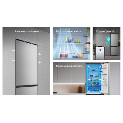 Холодильник LG з нижн. мороз., 186x60х68, холод.відд.-220л, мороз.відд.-113л, 2дв., E, NF, інв., диспл внутр., зона св-ті, сріблястий Холодильник LG з нижн. мороз., 186x60х68, холод.відд.-220л, мороз.відд.-113л, 2дв., E, NF, інв., диспл внутр., зона св-ті, сріблястий