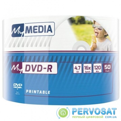 Диск DVD MyMedia DVD-R 4.7GB 16X Wrap Printable 50шт (69202)