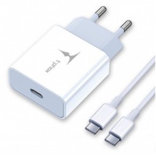 Зарядний пристрій T-PHOX PD 18W Charger + Type-C-C 60W cable 1m (White) (T-P01(W)+Type-C) Зарядний пристрій T-PHOX PD 18W Charger + Type-C-C 60W cable 1m (White) (T-P01(W)+Type-C)