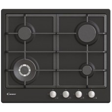 Варильна поверхня Candy газова, 60см, чавун, конфорка з подвійним рядом полум'я, чорний
