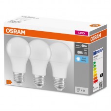 Набір ламп 3шт OSRAM LED E27 8.5Вт 4000К 806Лм A60 Набір ламп 3шт OSRAM LED E27 8.5Вт 4000К 806Лм A60
