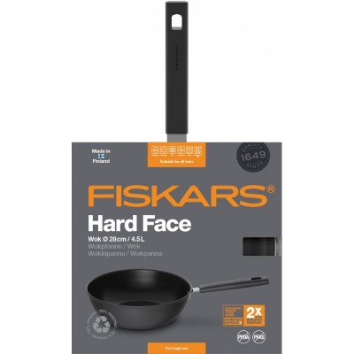 Fiskars Сковорода ВОК Hard Face 28 см 4,5 л