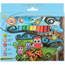 Фломастери Koh-i-Noor Совенята, 18 кольорів, картонна упаковка (1012CB/18) Фломастери Koh-i-Noor Совенята, 18 кольорів, картонна упаковка (1012CB/18)
