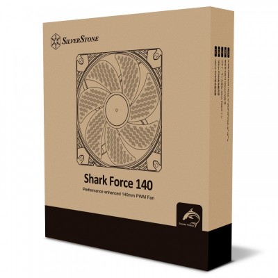 Корпусний вентилятор SilverStone Shark Force SF140B, 140mm, 2200rpm, 4pin PWM, 38.3dBa