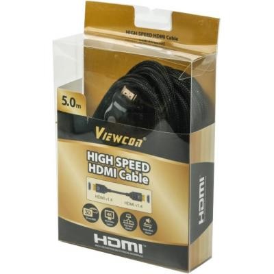 Кабель мультимедийный HDMI to HDMI 5.0m Viewcon (VC-HDMI-165-5m)