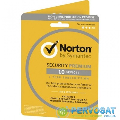 Антивирус Norton by Symantec NORTON SECURITY PREMIUM 2 Year 10 devices ESD key (21390870)